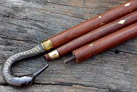 Royal Antique Swan Wooden Walking Stick Designer Cane Rosewood Brass Handle