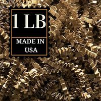 Crinkle Cut Paper Shred Filler for Packing and Filling Gift Baskets, Natural Craft Bedding in Brown Kraft Red Pink and White … (1 LB, Kraft)