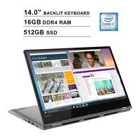 2019 Lenovo Flex 6 14 Inch 2-in-1 Touchscreen FHD 1080P Laptop (8th Gen Inter 4-Core i7-8550U up to 4.0GHz, 16GB DDR4 RAM, 512GB SSD, Intel HD Graphics 620, Backlit KB, WiFi, Bluetooth, Windows 10)