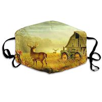 Hateone Unisex Unique Mouth Mask - Morning of Farm Art Polyester Anti-dust Masks - Fashion Washed Reusable Face Mask for Outdoor Cycling