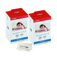 Canon KP-108IN -2 Pack- 3 Color Ink Cassette, 216 Sheets 4 x 6 Paper Glossy for SELPHY CP1300, CP1200, CP910, CP900, CP760, CP770, CP780 CP800. Bonus: Quality Photo Microfiber Cloth
