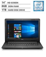 Dell Vostro 14" HD Screen Business Laptop, Intel Core i3-7020U 2.30 GHz Dual-Core Processor, 8GB Memory, 1TB Hard Disk Drive, Wireless-AC, Bluetooth 4.2, Windows 10, Black