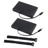 abcGoodefg 2 Pack 8 Solts 12V AA Battery Holder Case Plastic Battery Storage Box with DC Plug