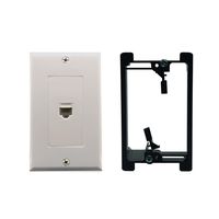 1Port Cat6 Wall Plate and Keystone,Yomyrayhu,RJ45 Jack Ethernet Connector,Single Gang Low Voltage Mounting Bracket Device,Female to Female,White