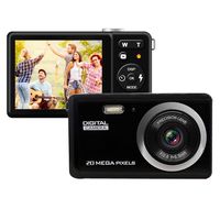 HD Digital Camera, Rechargeable Mini Digital Camera with 3" LCD/20MP/8X Digital Zoom Video Camera Kids Students Cameras,Indoor Outdoor for Adult/Seniors/Kids（Black）