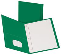 Oxford Twin Pocket Folders with Fasteners, Letter Size, Hunter Green, 25 per Box (57756)