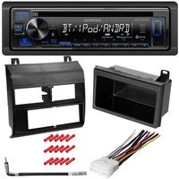 CACHÉ KIT3190 Bundle W/Car Stereo with Bluetooth for 1988 - 1994 Chevy Pickup CD/AM/FM Single Din Radio Receiver Dual Phone Connection, Front USB and AUX W/Dash Mounting Installation Kit