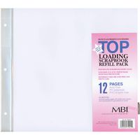 MCS MBI 12x12 Inch Scrapbook Expansion Page Refills, 6 Count (899676) 12 pages.