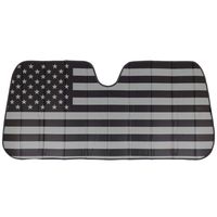 BDK AS-784 Black White/Gray American Flag-Front Windshield Shade-Accordion Folding Auto Sunshade for Car Truck SUV-Blocks UV Rays Sun Visor Protector-Keeps Your Vehicle Cool-58 x 28 Inch