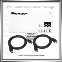 Pioneer Elite Sc-85 9.2 Channel Networked Class D3av Receiver with Hdmi 2.0 Pro Audio Installation Package Plus 2 x Hdmi High Speed Cables (Bundle of 3 Products)