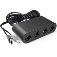 Gamecube Controller Adapter. Super Smash Bros Switch Gamecube Adapter for WII U, PC. Support Turbo and Vibration Features. No Driver and No Lag-Gamecube Adapter