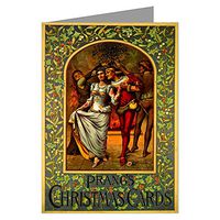 Twelve 3.5x5 Vintage Holiday Note Cards In A Boxed Set Of A Prangs - Original Maker Of Christmas Cards - Featuring Couple Celebrating The Season