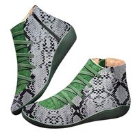 Women's Ankle Boots Ladies Leather Retro Lace up Side Zip Vintage Booties Flat Heel Arch Support Shoes (10.5, White-B)