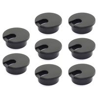 HJ Garden 8pcs 1-3/8 inch Desk Wire Cord Cable Grommets Hole Cover for Office PC Desk Cable Cord Organizer Plastic Cover Black