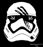 UR Impressions Storm Trooper Finn's Blood Smeared Helmet Decal Vinyl Sticker Graphics for Car Truck SUV Van Wall Window Laptop Tablet|White|5.5 X 5 inch|JJURI003