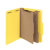 Smead 100% Recycled Pressboard Classification File Folder, 2 Dividers, 2" Expansion, Letter Size, Yellow, 10 per Box (14064)