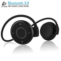 SLUB True Wireless Bluetooth 5.0 Headphones Waterproof Sport HD Stereo TF Card Radio on-Ear Headsets with Mic for iPhone/Android Lightweight Sweatproof Earbuds for Cellphone