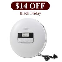 Portable CD Player, HOTT CD511 Personal CD Player with Headphone, Anti-Skip/Shockproof Protection Compact CD Music Disc Walkman Player with LCD Display for Adults Students Kids (White)