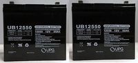 Universal Power Group 12V 55AH Quickie G424, P220, P222 SE, P500 Battery - 2 Pack