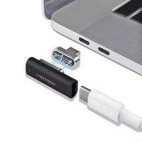 USB C Magnetic Adapter by J-Go Tech | USB 3.1 Gen2 10Gb/s, 100W PD (20V/5A) Fast Charge | 4K Video @ 60Hz HD Display | Compatible with MacBook Pro/Pixelbook/Dell XPS (Black, USB-C Adapter)