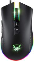 PICTEK RGB Gaming Mouse Wired - 10,000 DPI Adjustable - 8 Programmable Buttons - 7 Chroma Lighting Modes - Ergonomic USB Mice - PMW3325 with Fire Button - Laptop/PC with Long Braided Cord （Matt Black）