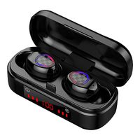 Wireless Bluetooth 5.0 Earbuds, Waterproof Touch Headphones in-Ear Sports Running Earphone, Build in 2000mAh Power Bank Headset for Headphones & Microphone and so on (Black, Free)