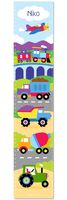 Trains Planes and Trucks Personalized Wall Decal Growth Chart By Olive Kids
