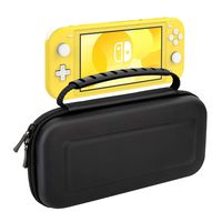 MoKo Carrying Case for Nintendo Switch Lite, Portable Case Hard Shell Upgraded EVA Tough Storage Travel Bag Holder with Grid Pocket for Nintendo Switch Lite Console, Accessories & Game Cards - Black
