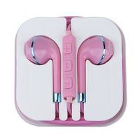 Liuqxilai Headphones Volume Control, Wired in-Ear Sports Earbuds Microphone for iPhone 6, Noise Cancelling Earphones Mic and Remote, Sports Headset, Pink
