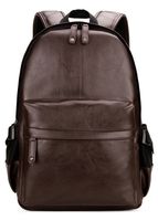 Kenox Vintage PU Leather Backpack School College Bookbag Laptop Computer Backpack - Brown