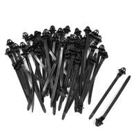 Sydien 4.7Inch Push Mount Car Cable Zip Ties Nylon Tie Wraps Black 50 Pcs