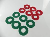 Anti-Corrosion Top Post Terminal Pads, Chemically Treated, Color Coded, Removable Inner Ring, Protect Battery Terminals, for Boat, RV, Automobile, Cargo Van, Jet Ski, 12 Pieces, by Tech Team