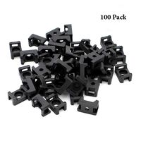 AKOAK 100 Pack Black Plastic Wire Buddle Cable Tie Mount Saddle Holder Cable Mount Saddle Base (Hole Dia 6mm)