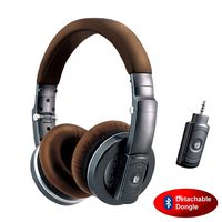 CAROL BTH-830 Premium Wireless Detachable Bluetooth Dongle Collapsible Lightweight DJ Headphones (Original Brown)