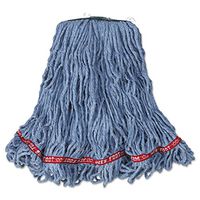 RUBBERMAIDCOMMERCIAL A11206 Web Foot Looped-End Wet Mop Head, Cotton/Synthetic, Medium Size, Blue, 6/Carton