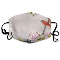 Face Mask Chinese Flowers and Bird Vintage Cycling Half Face Earloop Mouth Mask for Girls