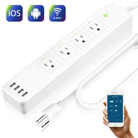 LARKKEY Smart Power Strip WiFi Power Bar with 4 USB Charging Ports and Smart AC Plugs, Compatible with Alexa,Google Home and IFTTT, Surge Protector 2.4GHz, FCC Listed
