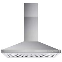 Cosmo 63190 36-in Wall-Mount Range Hood 760-CFM | Ducted / Ductless Convertible Duct , Kitchen Chimney-Style Over Stove Vent LED Light , 3 Speed Exhaust Fan , Permanent Filter ( Stainless Steel )