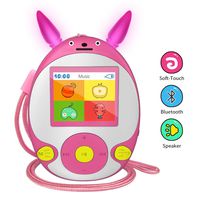Wiwoo Bluetooth MP3 Player for Kids, 8GB Lossless Portable Music Player with Speakers, FM Radio, Voice Recorder, Video,Pictures, Kids Friendly MP3 Player with Cartoon Pattern Support Up to 128GB, Pink