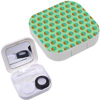 Portable Contact Lens Case Box Travel Kit Mirror + Bottle + Tweezers Container Holder [ Polka Dot ]