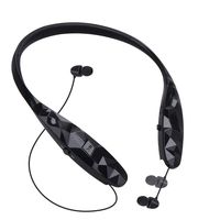 Bluetooth Retractable Headphones, CaYoumi Wireless Earbuds Neckband Headset Sports Sweatproof Earphones Compatible with iPhone Android (15 Hrs Playtime, Call Vibrate Alert, Black)