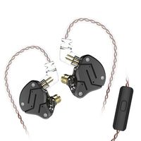 KZ ZSN Earphone in Ears Monitor 1DD+1BA Armature Dual Driver Earphone Detachable in Ear Headphone Earbuds 0.75mm 2 pin Cable Music Sports Earbuds KZ Headphone (with Mic, Black)