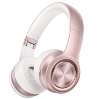 Picun P26 Bluetooth Headphones Over Ear 40H Playtime Hi-Fi Stereo Wireless Headphones Girl Deep Bass Foldable Wired/Wireless/TF for Phone/TV Bluetooth 5.0 Wireless Earphones with Mic Women (Rose Gold)