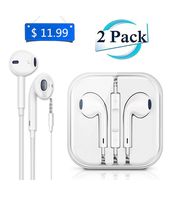 MXiiXM 2 Pack Earbuds in-Ear Wired Earphones, Noise-Isolated Headphones with Stereo Microphone 3.5mm Compatible with Samsung Apple iPhone 6s/plus/6/5s/se/5c/iPad/Android/MP3/MP4