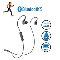 Miccus New Bluetooth 5 Sports Headphones, Sweatproof IPX6 Wireless Headset, High Fidelity Deep Bass, Comfortable Secure in Ear Fit with Mic, 10H Long Battery Life (Steath Mini)