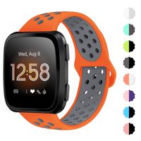 NANW Compatible Fitbit Versa Bands Silicone, Soft Silicone Replacement Band for Fitbit Versa, Air Hole Wristband Strap for Women Men with Large Small(5.5"-8.9") Size