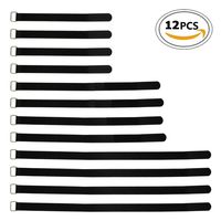 12 Pack Reusable Duty Cinch Straps with Stainless Steel Metal Buckle,Cinch Cable Tie Down Straps Set Multipurpose Securing Straps