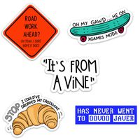 Vine Meme Waterproof Vinyl Sticker Pack for Hydro Flasks, Water Bottles, Laptops, and Phones, Made in US