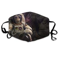 Hateone Unisex Unique Mouth Mask - Monkey Astronaut in Space Polyester Anti-dust Masks - Fashion Washed Reusable Face Mask for Outdoor Cycling