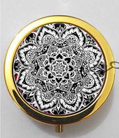 BlackKey Boho Drawing 3-Compartment Decorative Pocket Gift Box Case Organizer for Pill, Color 2 -1060